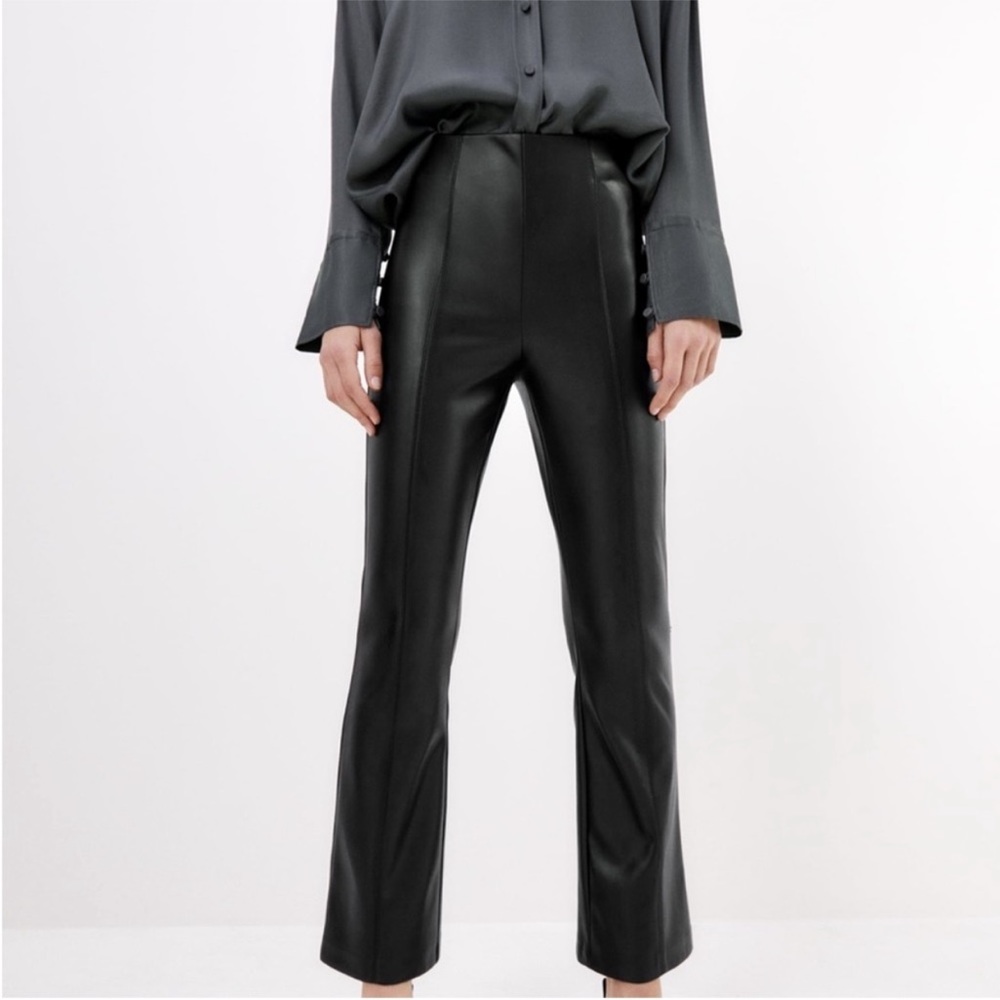 Zara Faux Leather Flared Leggings Size XS